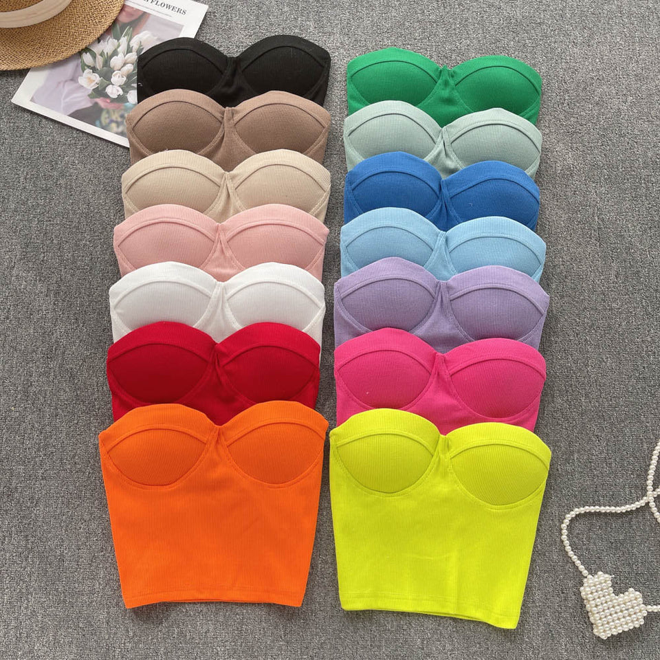 Maria Crop Straplez Bluz