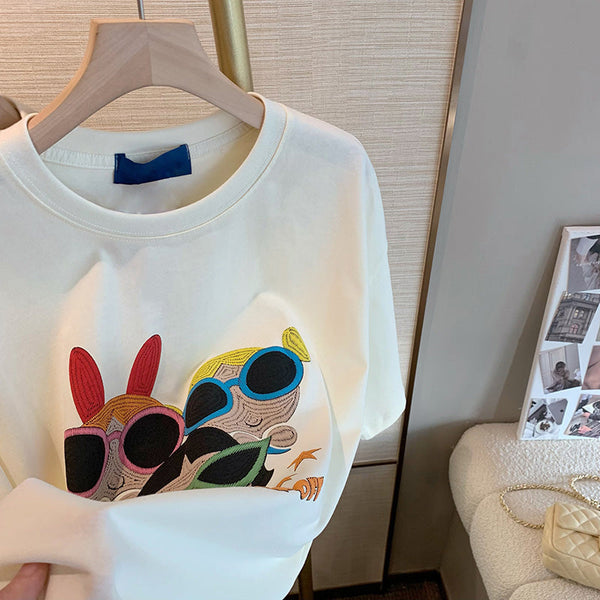 Funny Karikatür Baskılı T-shirt