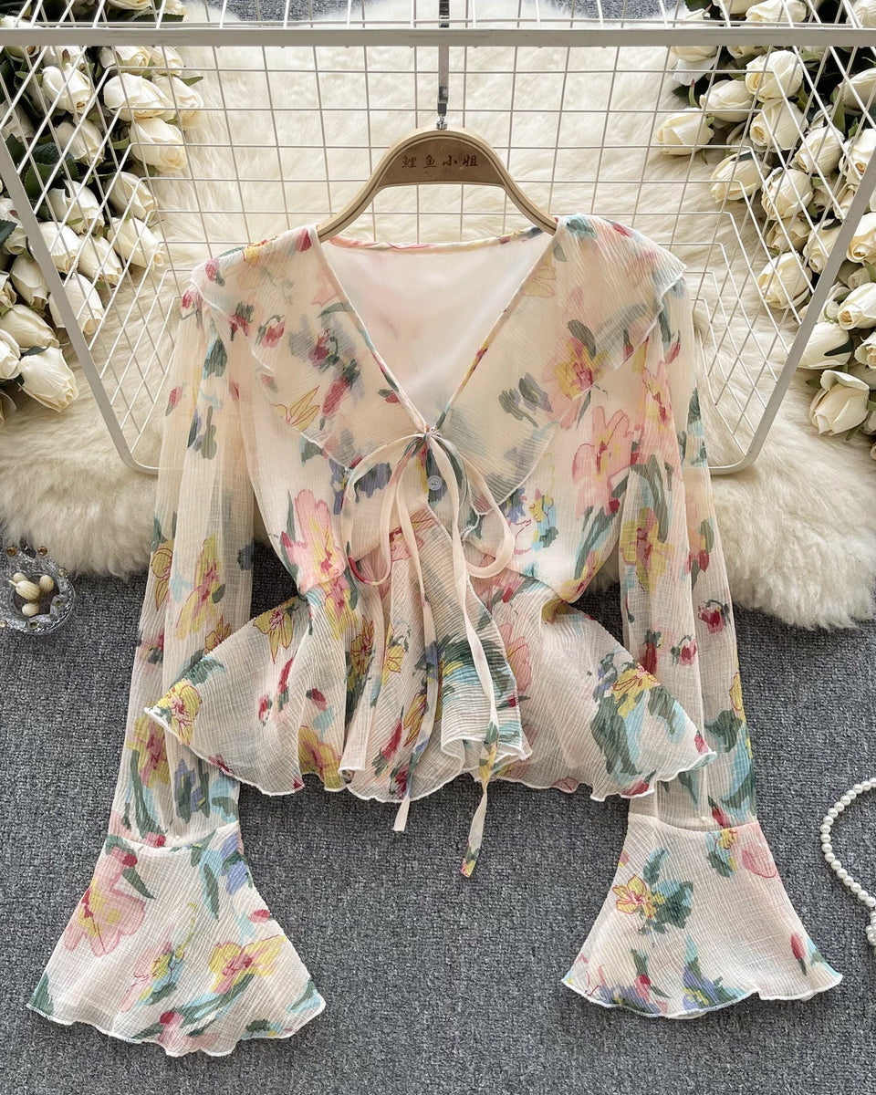 Tatlı Fırfırlı Kol Chiffon Bluz