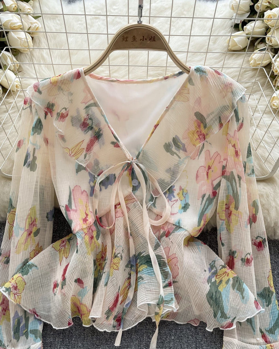 Tatlı Fırfırlı Kol Chiffon Bluz