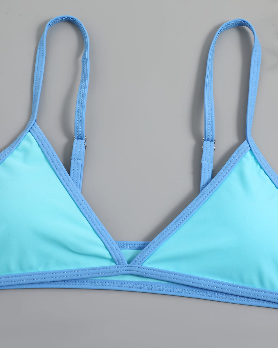 Basit Tasarım Renk Bloklama Bikini