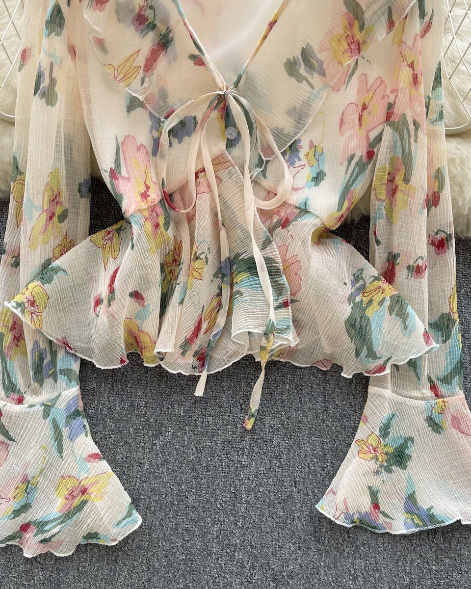 Tatlı Fırfırlı Kol Chiffon Bluz