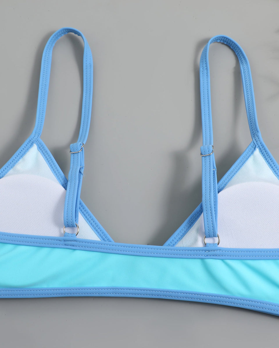Basit Tasarım Renk Bloklama Bikini