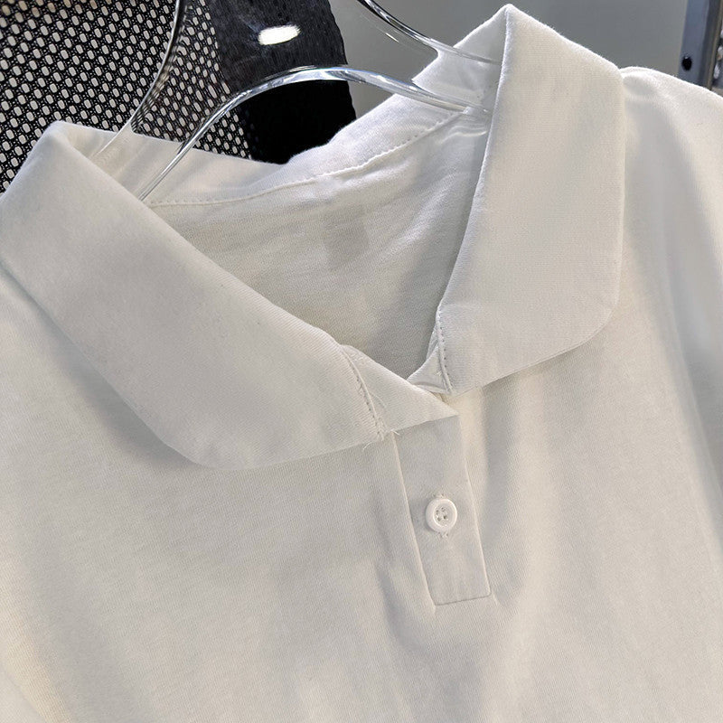 Düz Renk Yaka T-shirt