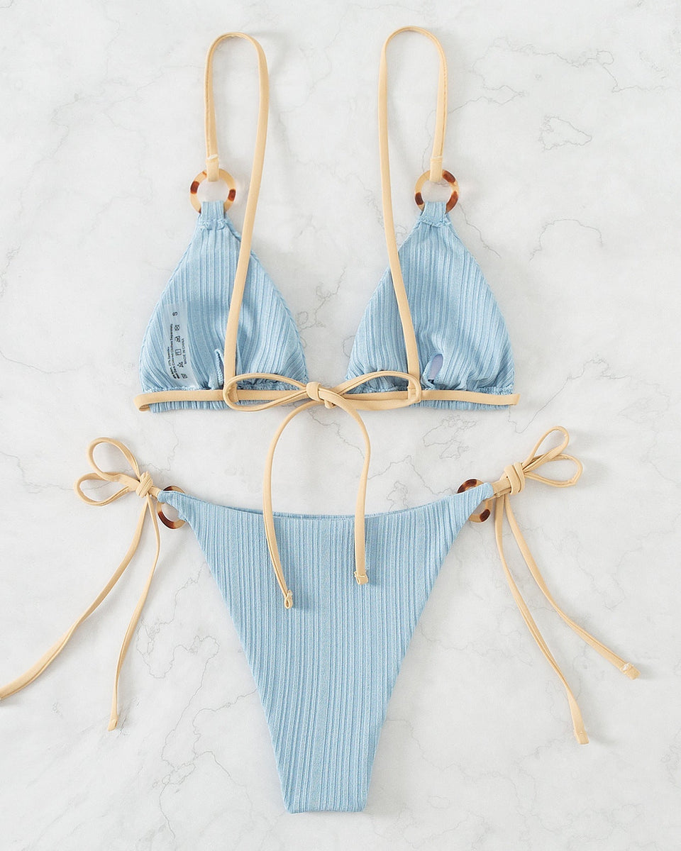 Düz Renkli Askılı Bikini