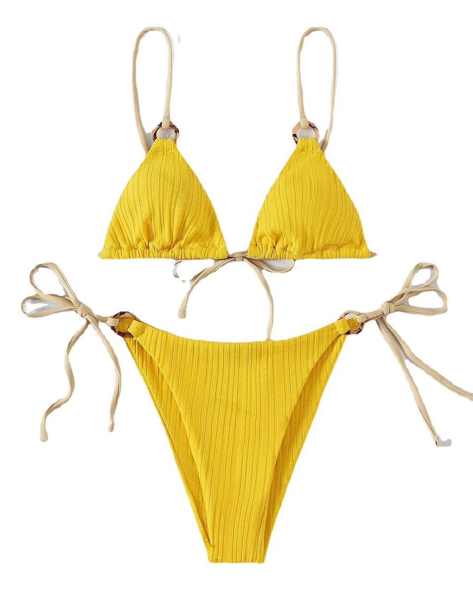 Düz Renkli Askılı Bikini
