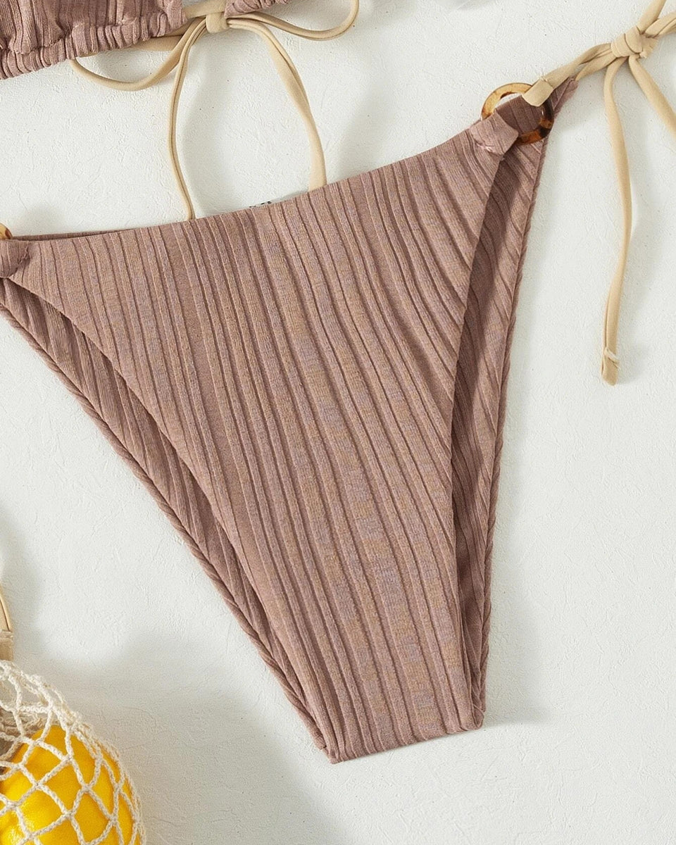 Düz Renkli Askılı Bikini