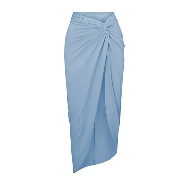 Fırfırlı Düz Renk Tankini & Sarma Etek 2 Parça