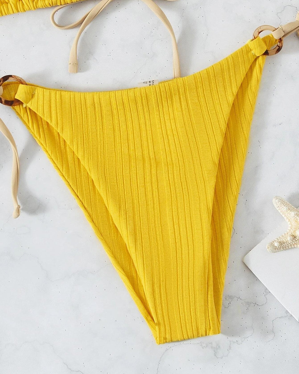 Düz Renkli Askılı Bikini