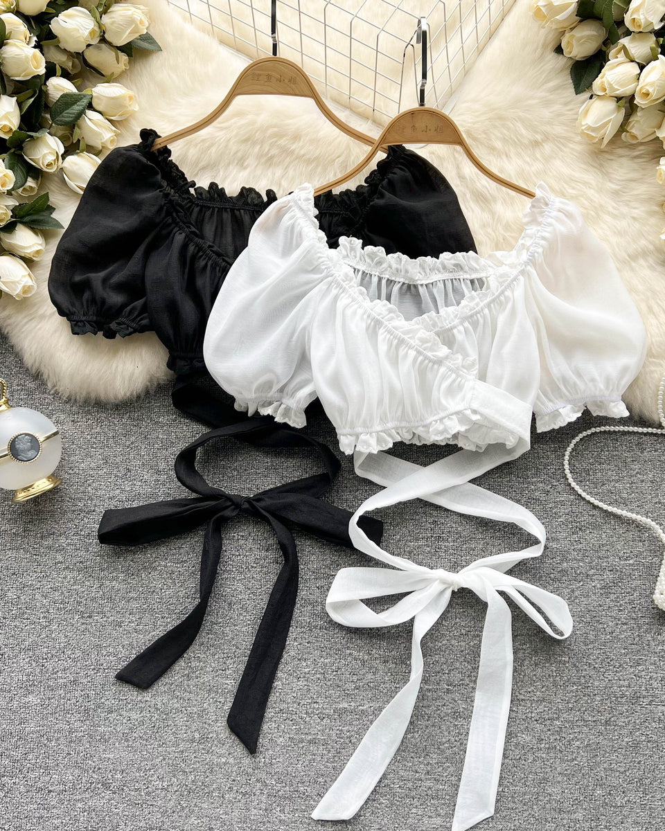 Midriff Şeffaf Bluz