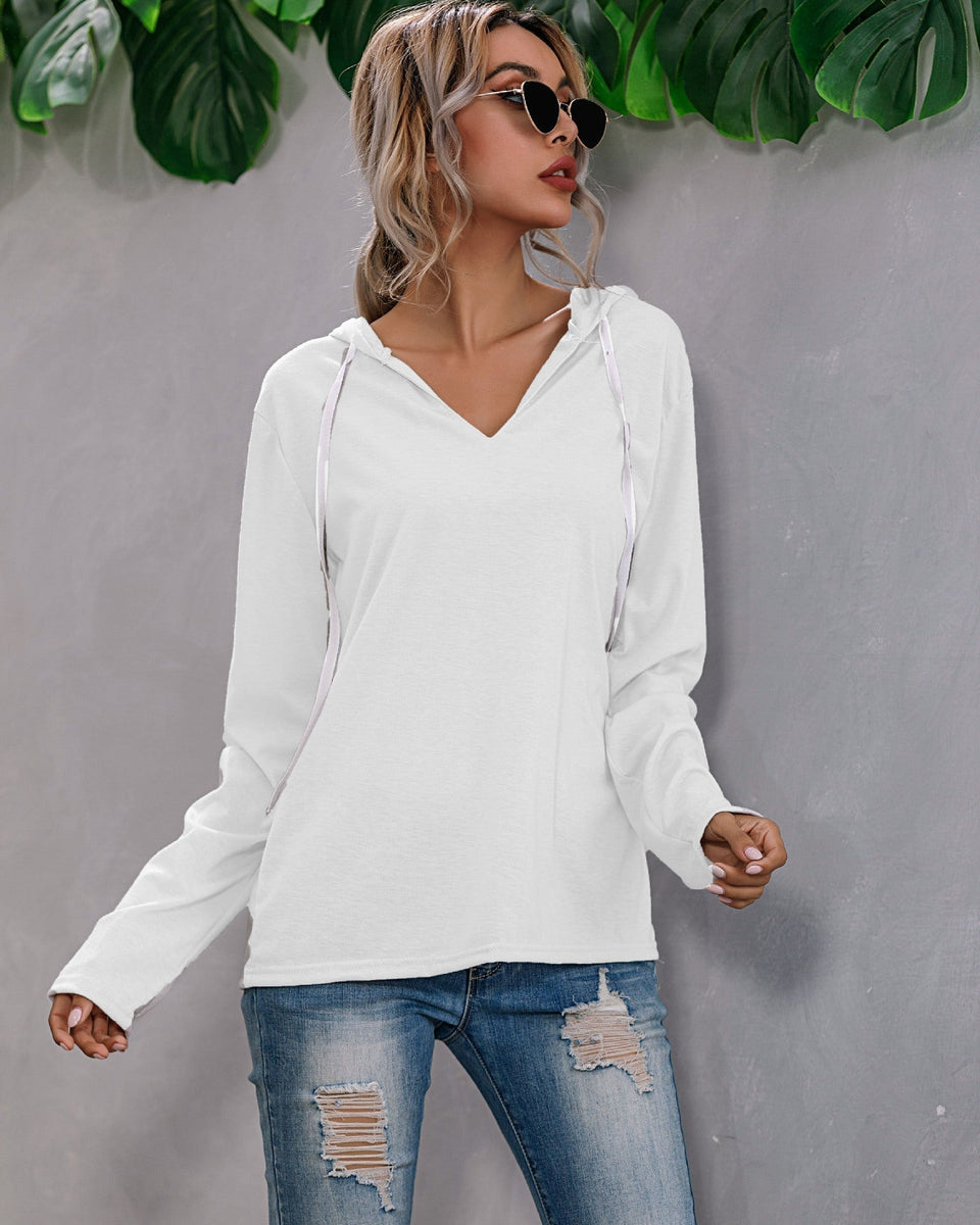 Kadınlar için Rahat Kapüşonlu Sweatshirt