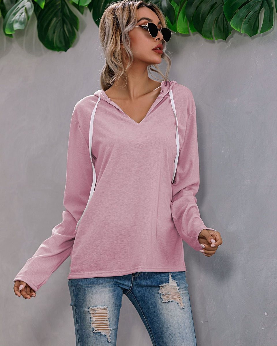 Kadınlar için Rahat Kapüşonlu Sweatshirt