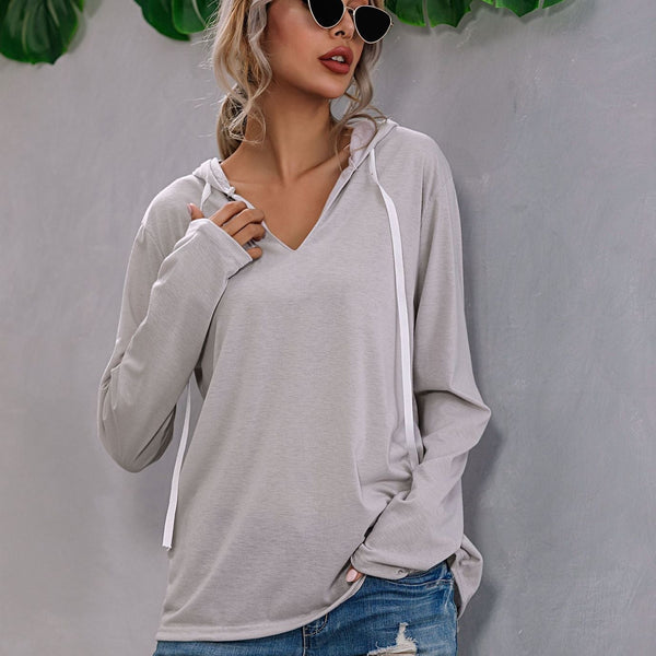 Kadınlar için Rahat Kapüşonlu Sweatshirt