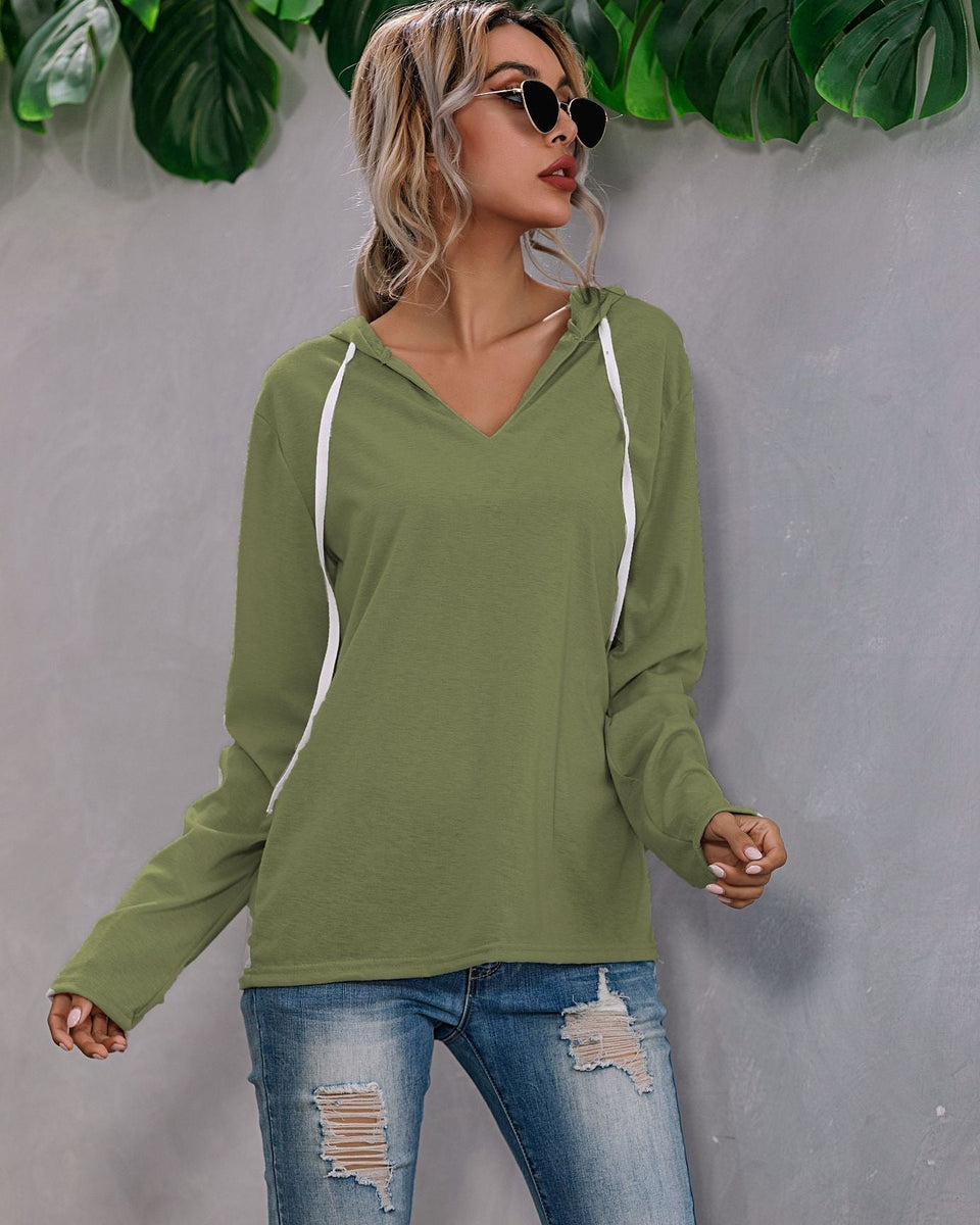 Kadınlar için Rahat Kapüşonlu Sweatshirt
