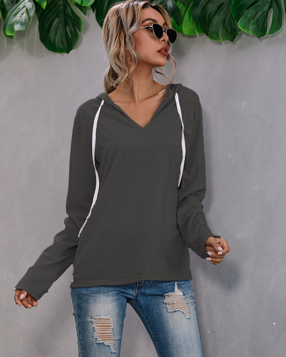 Kadınlar için Rahat Kapüşonlu Sweatshirt