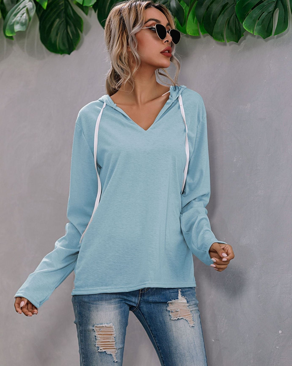 Kadınlar için Rahat Kapüşonlu Sweatshirt