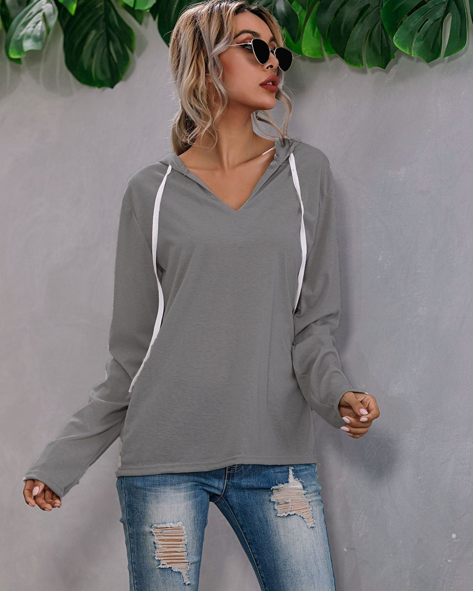 Kadınlar için Rahat Kapüşonlu Sweatshirt