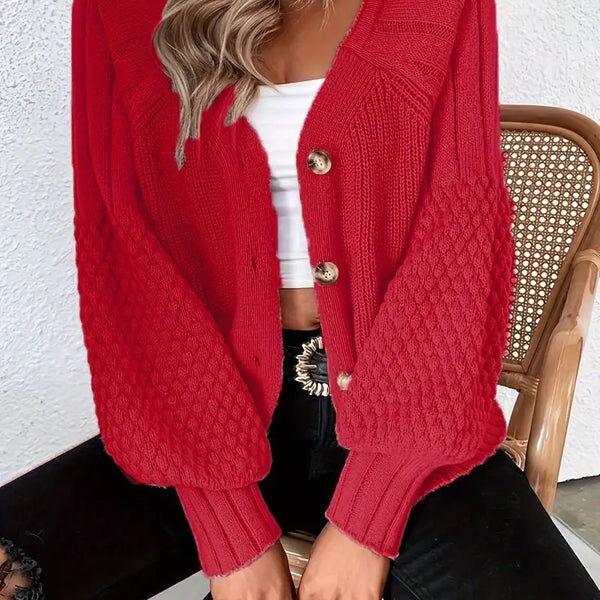 Olivia – v-yaka ve düğmeli triko ceket