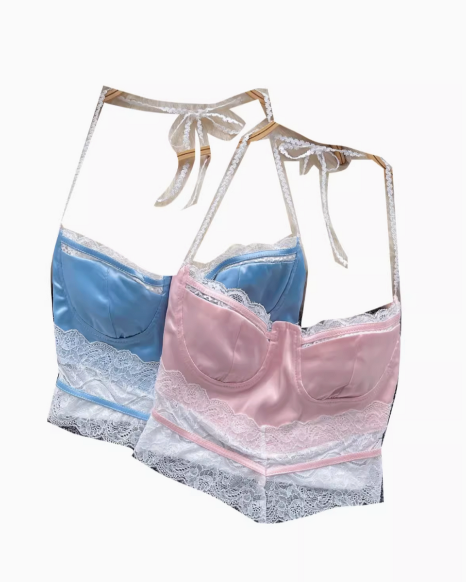 Sweetie Dantel Patchwork Halter Atlet