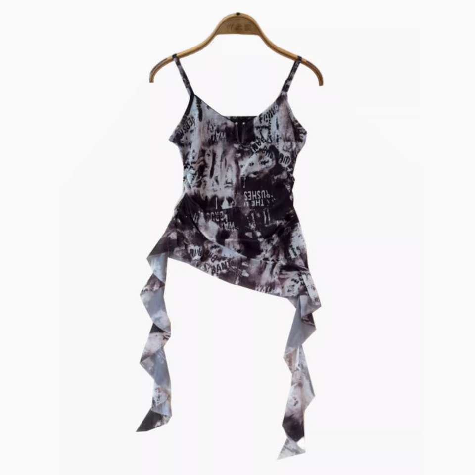 Düzensiz Tasarım Tie-dye Atlet