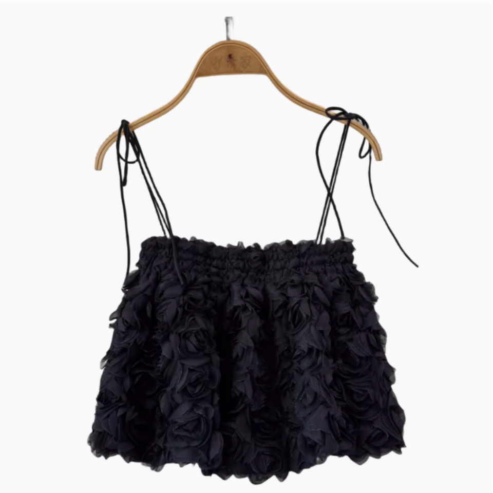 Lace Style 3D Gül Dantel Bluz