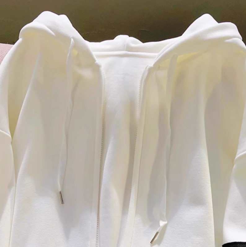 Oversized Fermuarlı Polar Kapüşonlu Sweatshirt