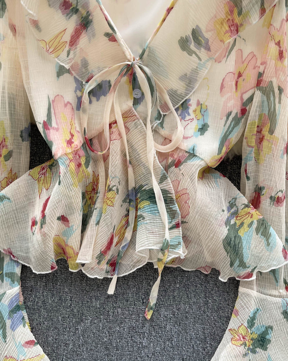 Tatlı Fırfırlı Kol Chiffon Bluz