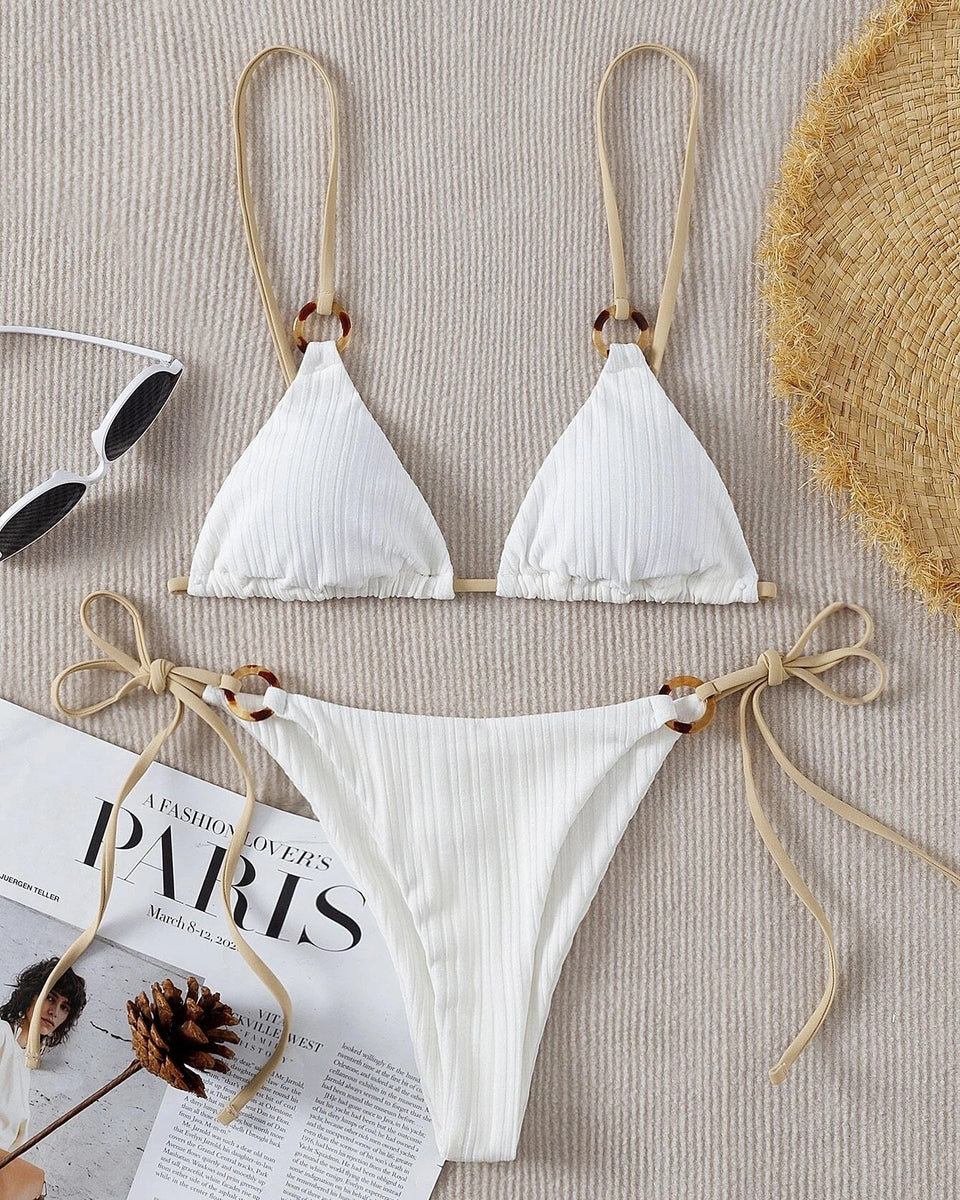 Düz Renkli Askılı Bikini