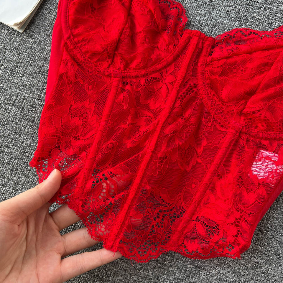 Seksi İşlemeli Dantel Atlet