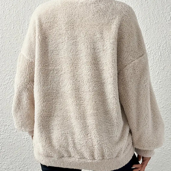 Teddy-Sweatshirt Fermuarlı