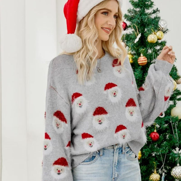 Noel Baba Motifli Triko Kazak