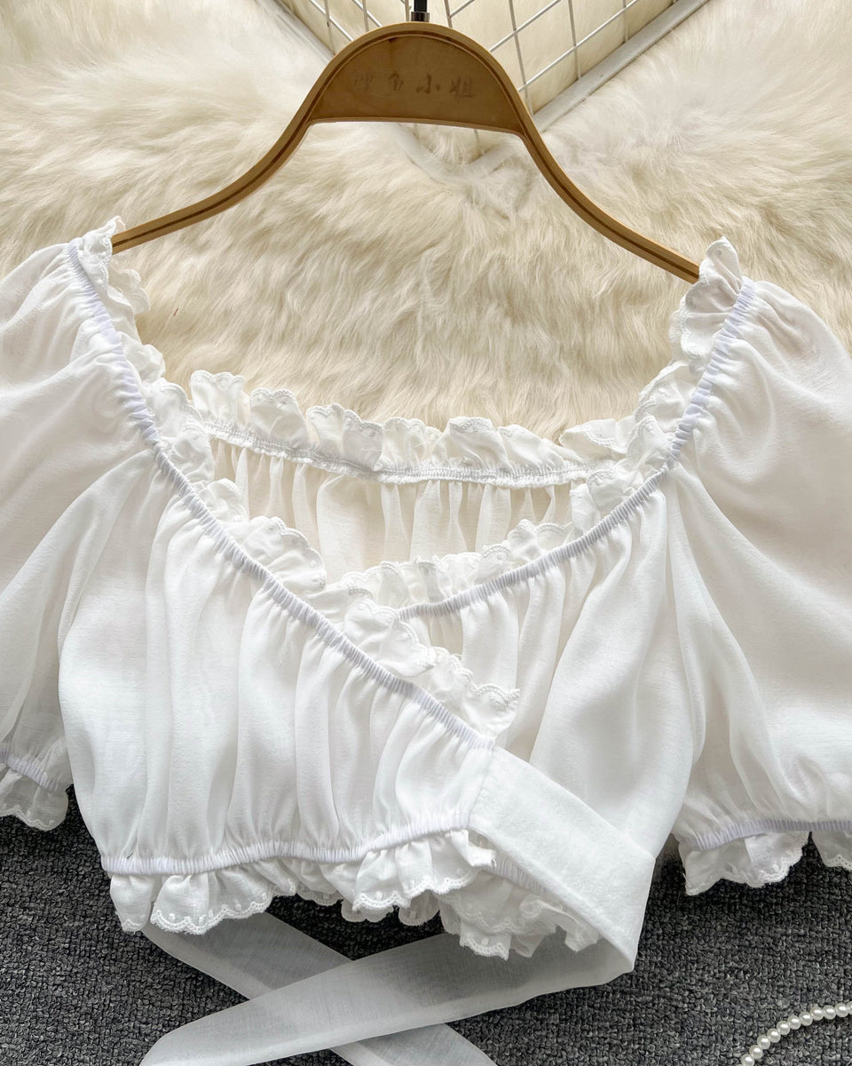 Midriff Şeffaf Bluz