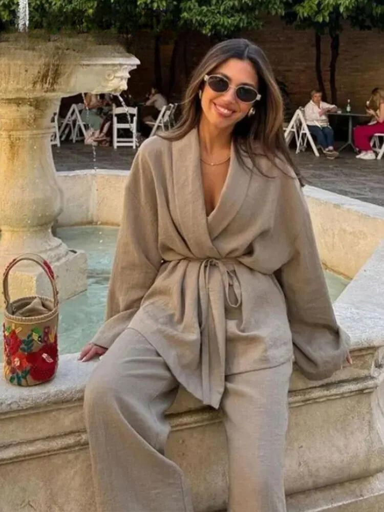 Frieda | Khaki'de Rahat Moda Seti