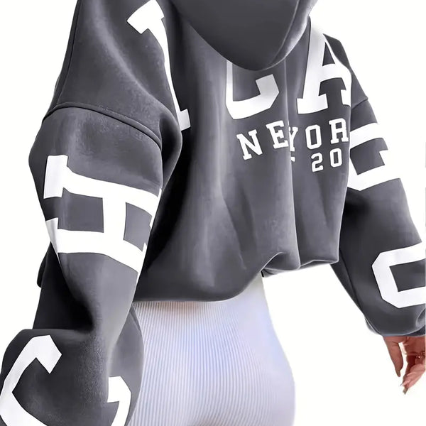 Luna – oversize uzun kollu kapüşonlu sweatshirt