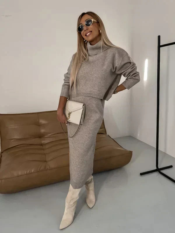 Sophie™ - Rahat Yüksek Yaka Elbise