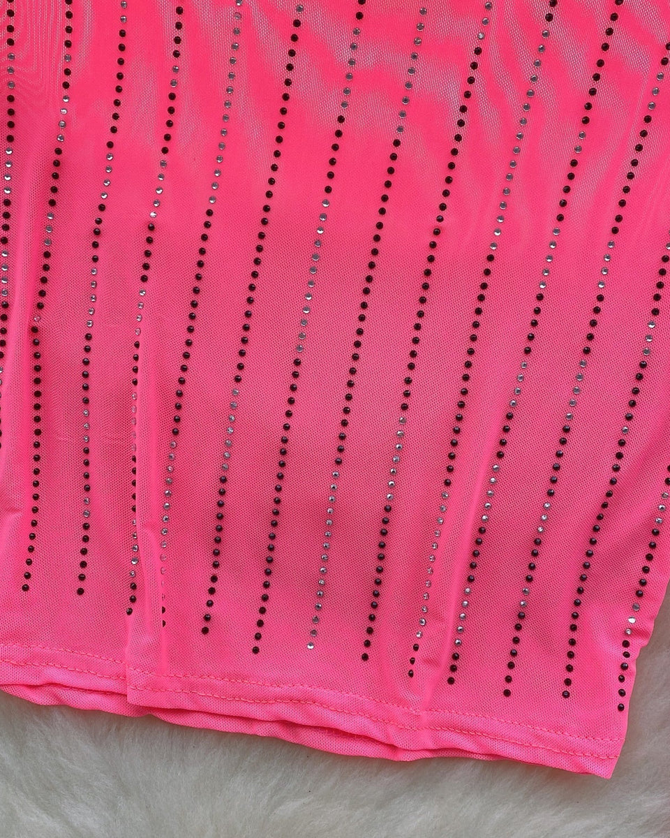 Rhinestone Taşlı Mesh Alt Tişört