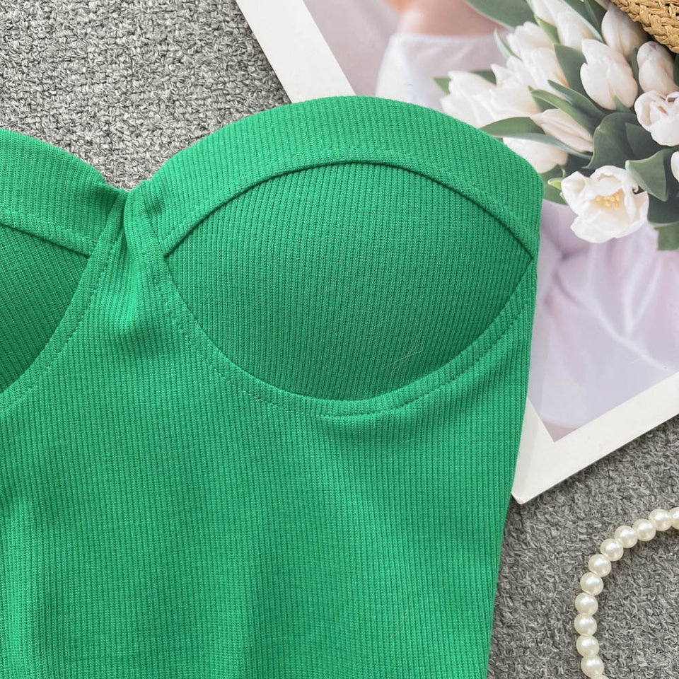 Maria Crop Straplez Bluz