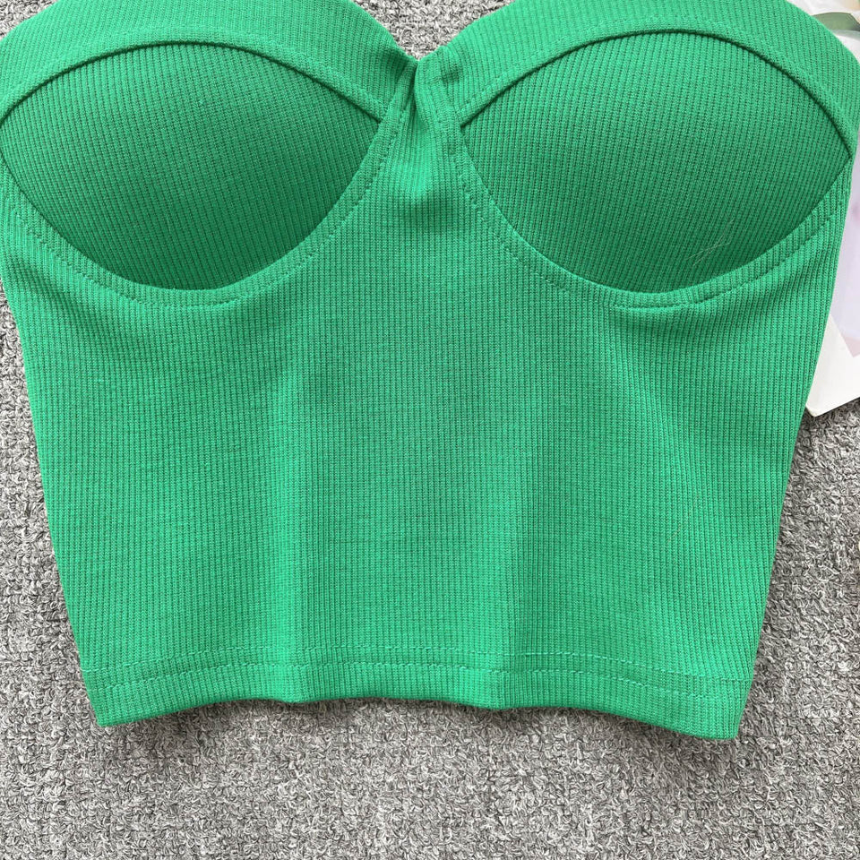 Maria Crop Straplez Bluz