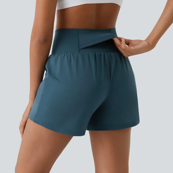 Natalia | Süper Yüksek Bel 2-in-1 Yoga Şortları