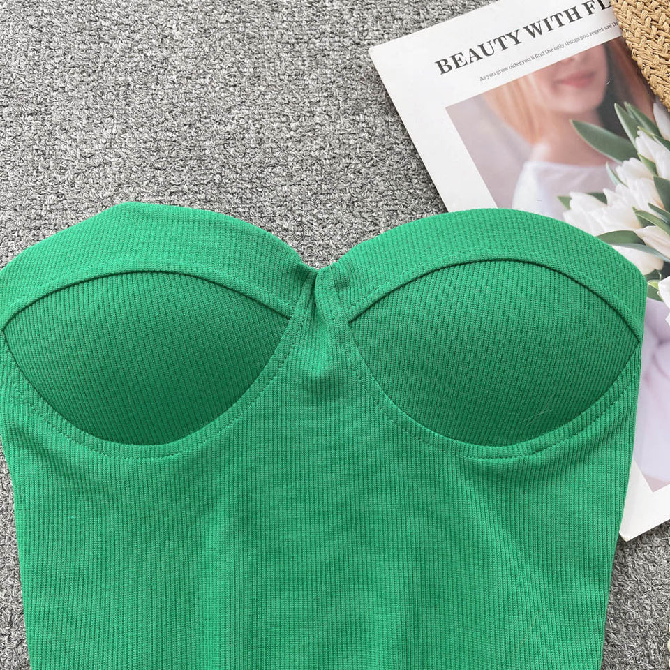 Maria Crop Straplez Bluz
