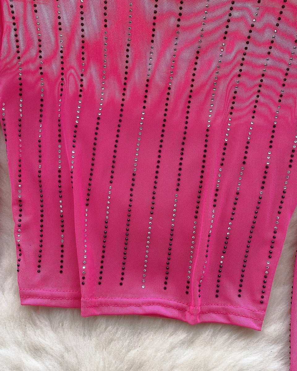 Rhinestone Taşlı Mesh Alt Tişört