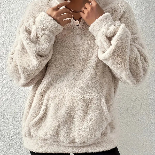 Teddy-Sweatshirt Fermuarlı