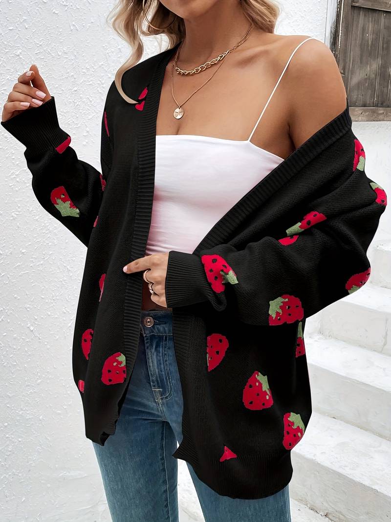 Liora – Açık önlü şık çilek cardigan, bahar için