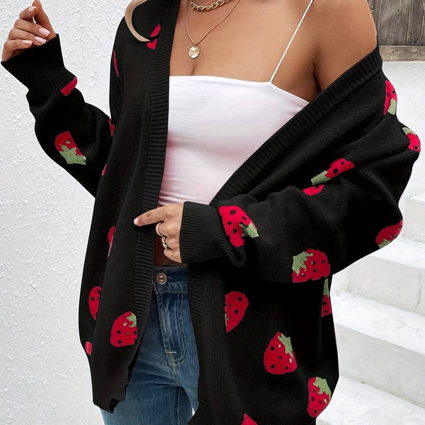 Liora – Açık önlü şık çilek cardigan, bahar için