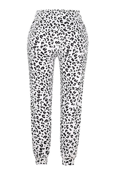 Leopar Desenli Jogging Pantolon Kordonlu
