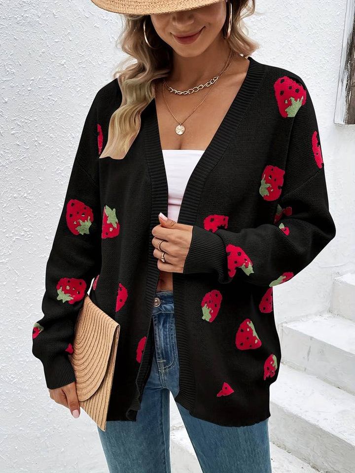 Liora – Açık önlü şık çilek cardigan, bahar için