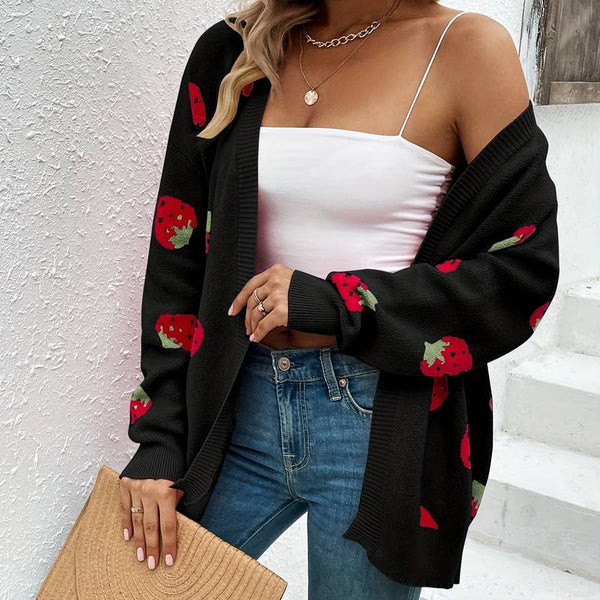 Liora – Açık önlü şık çilek cardigan, bahar için
