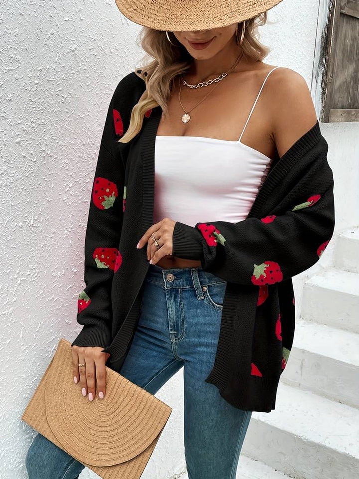 Liora – Açık önlü şık çilek cardigan, bahar için