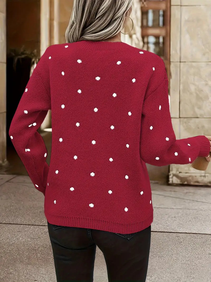 Chloe – puantiye desenli kazak
