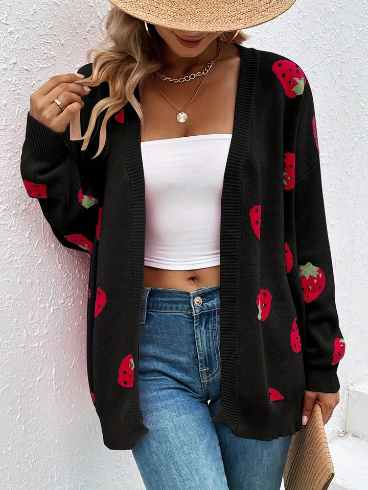 Liora – Açık önlü şık çilek cardigan, bahar için